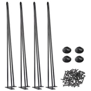 DIY 34 Inch Hairpin Legs, Set(4), 3-Rod, Black