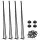 DIY 34 Inch Hairpin Legs, Set(4), 3-Rod, Black