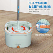 Microfiber Spin Mop Bucket System with 8 Mop Pads