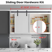 DIY 4' Double Sliding Barn Door Hardware Set Cabinet Roller Track