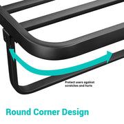 DIY Wall-Mounted 304 Stainless Steel Towel Shelf Rack w/ Hooks