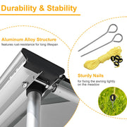 DIY Retracted Car Rooftop Side Awning Shade 4' 7"x6' 7"