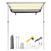 DIY Car Awning with LED Light Rear Side Tent 6' 7" x 4' 7"