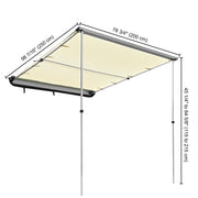 DIY Car Awning with LED Light Car Side Tent 8' 1" x 6' 7"