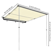 DIY Car Awning with LED Light Car Side Tent 8' 1" x 7' 1"