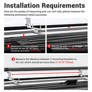 DIY Car Awning with LED Light Rear Side Tent 6' 7" x 4' 7"