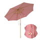 DIY 9ft Wooden Patio Umbrella Acrylic Fabric Market Umbrella