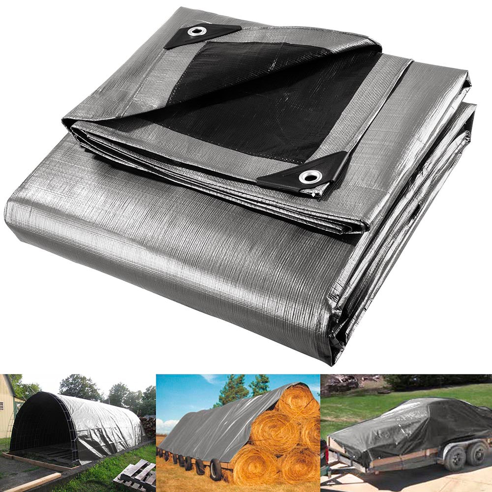 storrer mantzel tarp DIY 12x16 ft Heavy-Duty Tarp Shelter Cover Tarpaulin, Silver