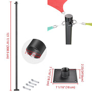 DIY Sun Sail Posts Pole Kit (Base, Extension & D-Ring Clamp)