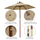DIY 7 Foot Wooden Patio Umbrella 6-Rib for Restaurants, Beer Gardens