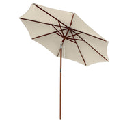 9 ft 8 Ribs Wooden Patio Umbrella Tilt Color Options