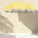 DIY 6 ft 8-Rib Beach Umbrella with Fringe and Anchor