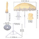 DIY 6ft Beach Umbrella with Fringe and Portable Stand Base