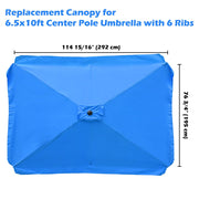DIY 10x6.5 Foot Rectangular Patio Outdoor Umbrella Canopy Replacement