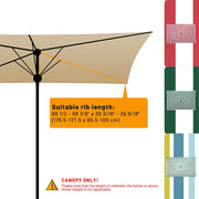 DIY 10x6.5 Foot Rectangular Patio Outdoor Umbrella Canopy Replacement