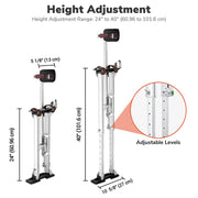DIY 24"-40" Aluminum Drywall Stilts Blue Silver Options