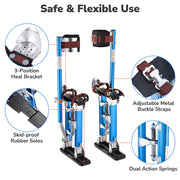 DIY 16"-24" Aluminum Drywall Stilts Blue Silver Options