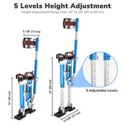 DIY 16"-24" Aluminum Drywall Stilts Blue Silver Options