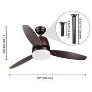DIY 52" Oil-rubbed Bronze Ceiling Fan w/ Light & Remote Control