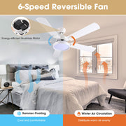 DIY 52" Ceiling Fan with Light & Remote Control White
