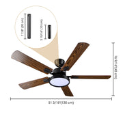 DIY Living Room 52" Ceiling Fan with 3-Light & Remote Control