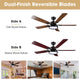 DIY Living Room 52" Ceiling Fan with 3-Light & Remote Control