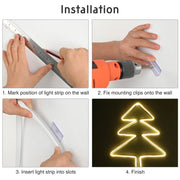 DIY 150ft Neon Strip Light Outdoor Rope Light Warm White RF Remote