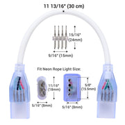 DIY 4-Wire Splice Connector for Neon Lights Multi-Color 18x8mm 10Set/pk