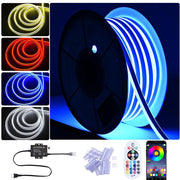 DIY Waterproof LED Neon Rope Light Multi-Color(16) App RF Remote 120V