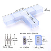 DIY 4-Wire Splice Connector for Neon Lights Multi-Color 18x8mm 10Set/pk