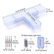 DIY 4-Wire Splice Connector for Neon Lights Multi-Color 18x8mm 10Set/pk