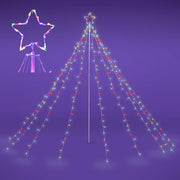 DIY Christmas Tree String Light with Pole & Star