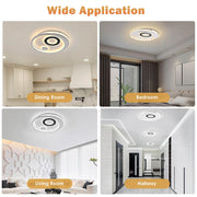 DIY 4-Circle Ring Ceiling Light Flush Mount with Remote 70W 30"
