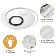DIY 4-Circle Ring Ceiling Light Flush Mount with Remote