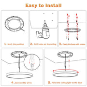 DIY Set(2) 32W 16'' Dimmable LED Flush Ceiling Lights