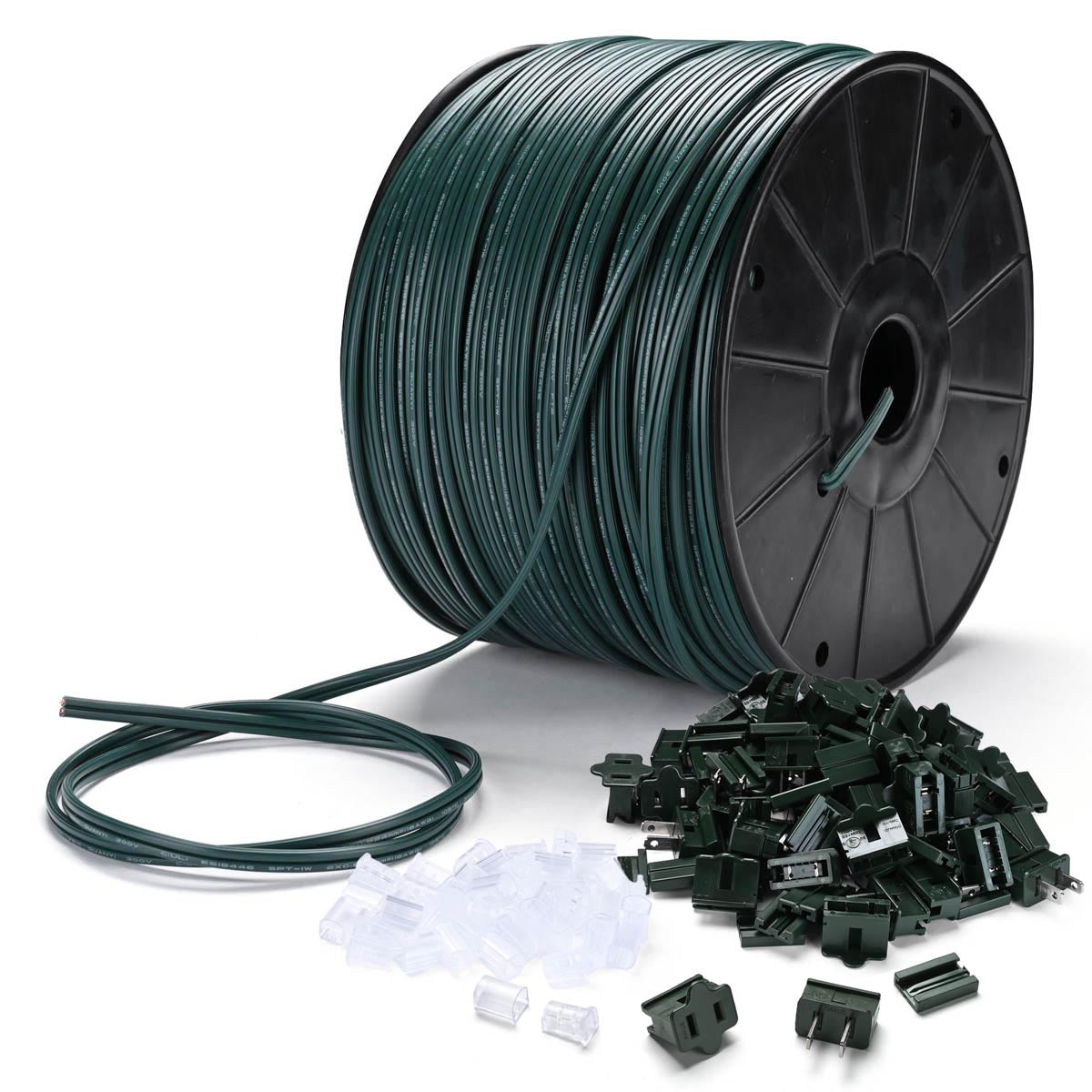 トップス WIRED DIY Zip-Cord Electrical Wire 18-AWG SPT-1 with Plugs & End Caps