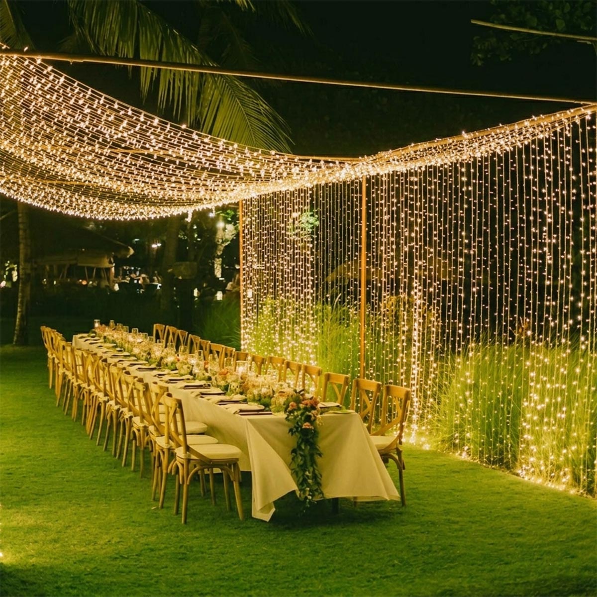 DIY 40'x10' Outdoor Curtain String Light 120V