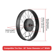 DIY 26 Inch 1000w Fat Tire Ebike Conversion Kit Front Pedal Assist