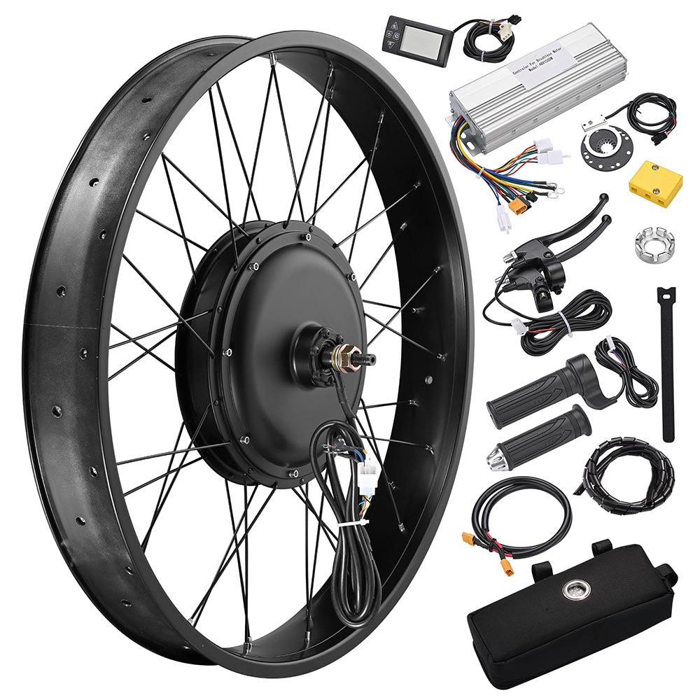DIY 26 Inch 1500w Fat Tire Ebike Conversion Kit Pedal Assist Front DIY 26 Inch 1500w Fat Tire Ebike Conversion Kit Pedal Assist Front