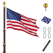 DIY Aluminum Telescoping Flagpole Kit with US Flag(20/25/30FT Options)