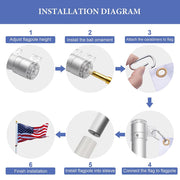 DIY Telescoping Flag Pole with Solar Light Luxury Eagle (20/25/30FT)