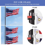 30 ft Aluminum Telescoping Flagpole Kit with US Flag