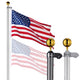 DIY Aluminum Sectional Flagpole Kit with US Flag(20/25/30FT Options)