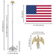 Set(2) 8ft Indoor Flag Poles with Stand (Ball Eagle Optional)
