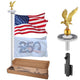 DIY Aluminum Flag Pole Kit Luxury Eagle, Solar Light & Dock Mount