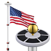 DIY Telescoping Flag Pole with Solar Light on Top (20ft,25ft,30ft Options)