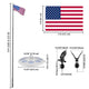 DIY Telescoping Flag Pole with Solar Light Luxury Eagle (20/25/30FT)