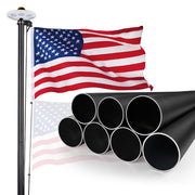 DIY Aluminum Flag Pole with Solar Light 13 Gauge (20/25/30FT Options)