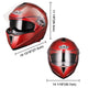 AHR Full Face Helmet with Dual Visors DOT Flip Up Red