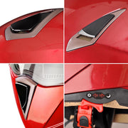 AHR Full Face Helmet with Dual Visors DOT Flip Up Red